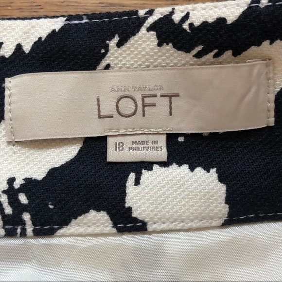 ⭐️ Ann Taylor LOFT Womens Cotton Rayon Pencil Skirt Navy White Geometric Size:16 - Picture 4 of 13
